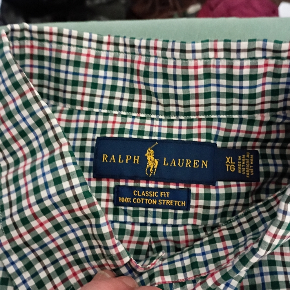 Ralph Lauren Checkered Long Sleeve Oxford Button Down Shirt